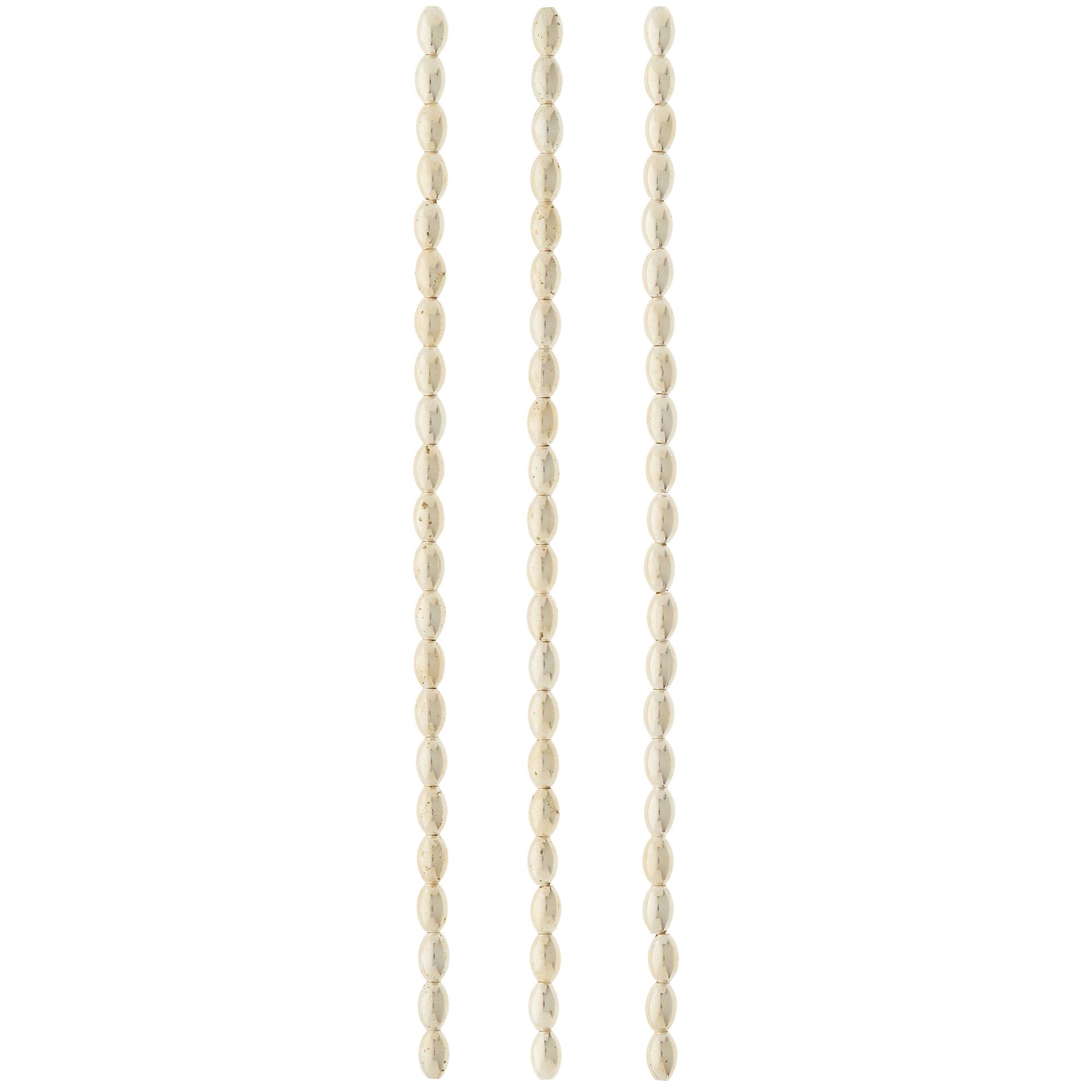 Silver Metal Small Oval Beads, 6mm by Bead Landing™